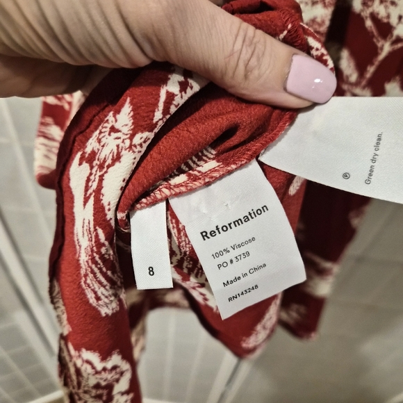 Reformation Red Mini Dres Sz 8 - Picture 8 of 8